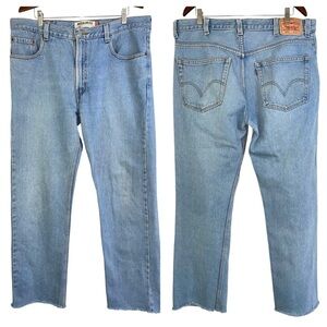 Levi’s 505 jeans vintage lightwash blue denim rigid 100% cotton red mens 38 x 34